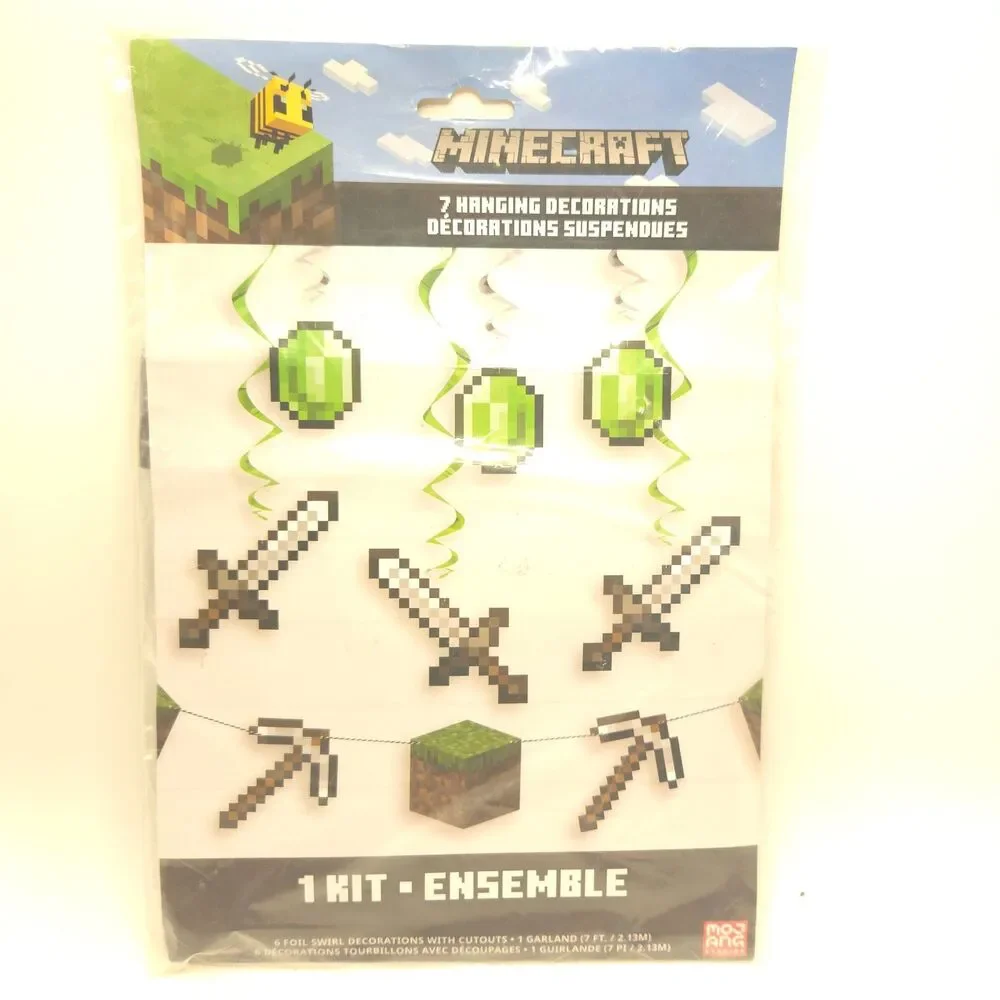 Minecraft Party Decorations Lot Mojang Birthday Banner Door Curtain Table Decor